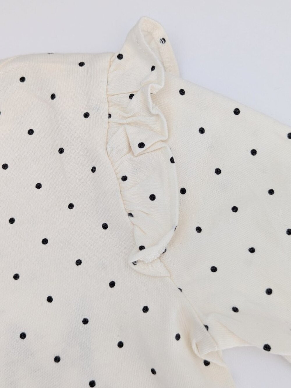 GAP Baby (12-18 Months) Cream/Black Polka Dot "MEOW" Bodysuit/Onesie - Picture 7 of 13